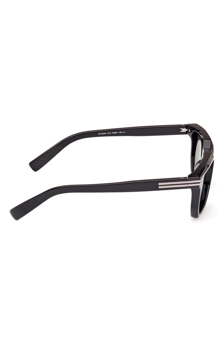 ZEGNA 54mm Polarized Rectangular Sunglasses, Alternate, color, 