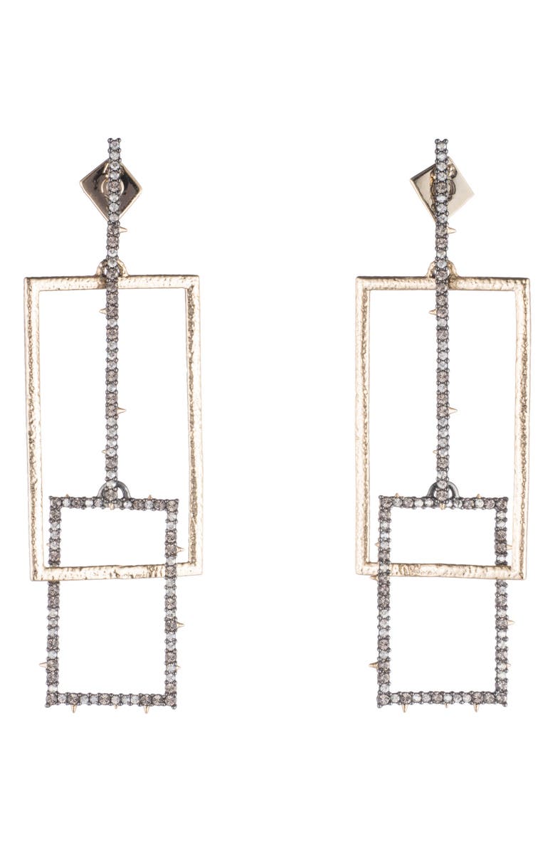 Alexis Bittar Brutalist Butterfly Crystal Encrusted Linear Earrings, Main, color, 