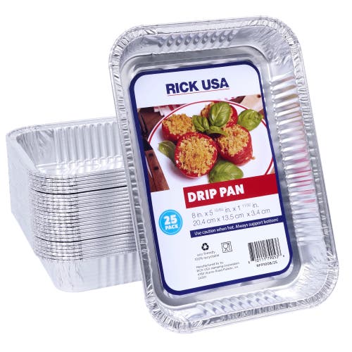 RICK USA 8x5 Inch Aluminum Drip Pan, 25 Pack in Gray  product