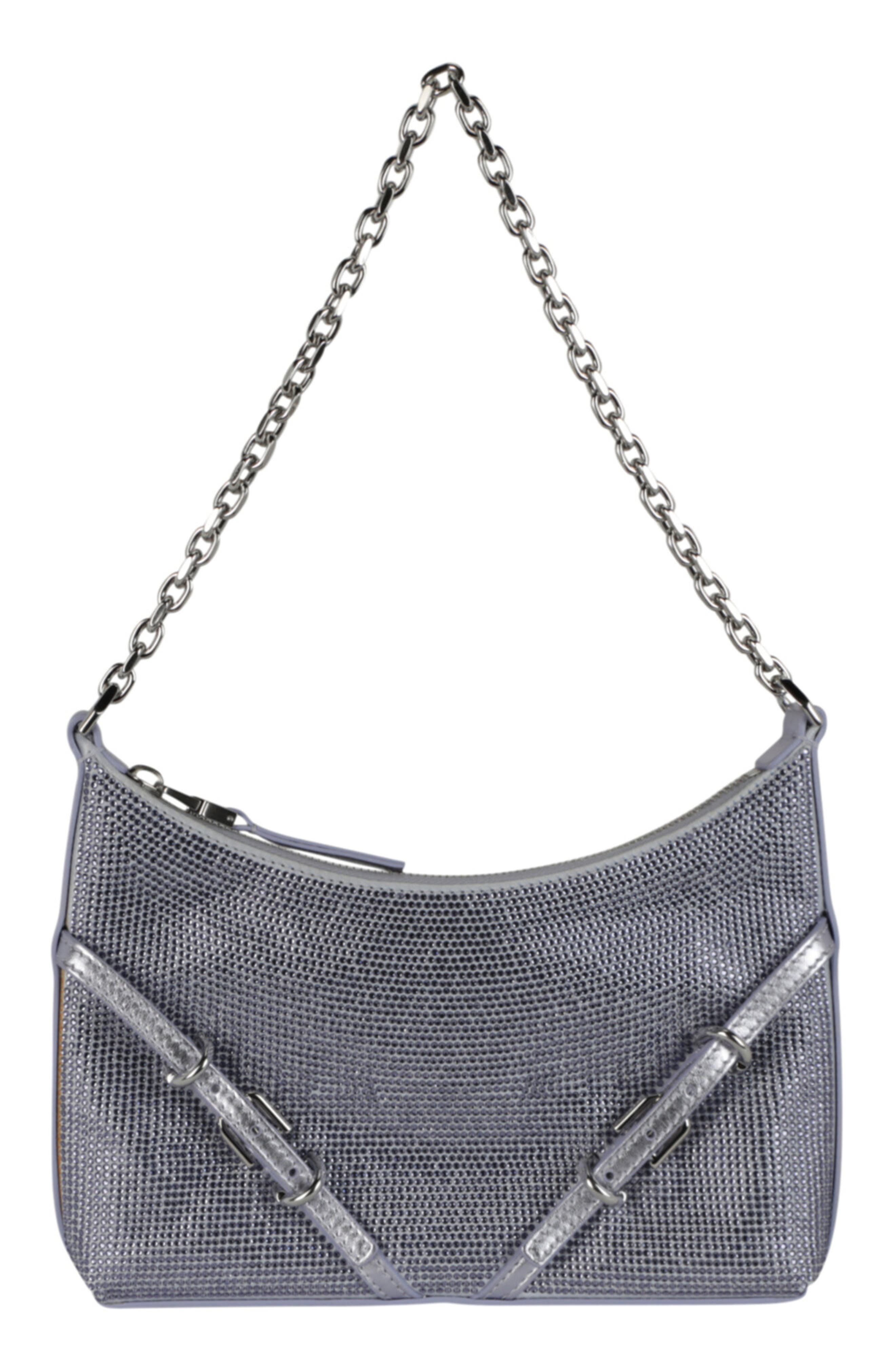 Givenchy Voyou Party Crystal Embellished Leather Shoulder Bag, Main, color, Lavender