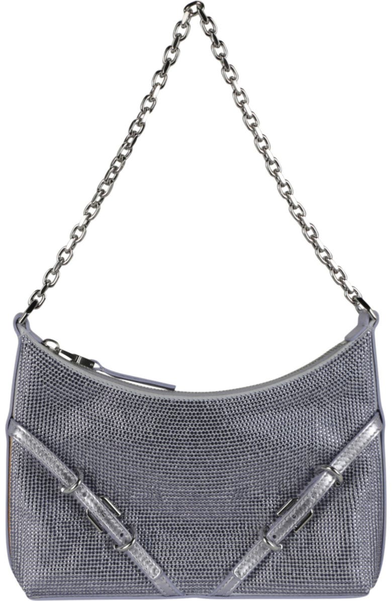 Givenchy Voyou Party Crystal Embellished Leather Shoulder Bag, Main, color, Lavender