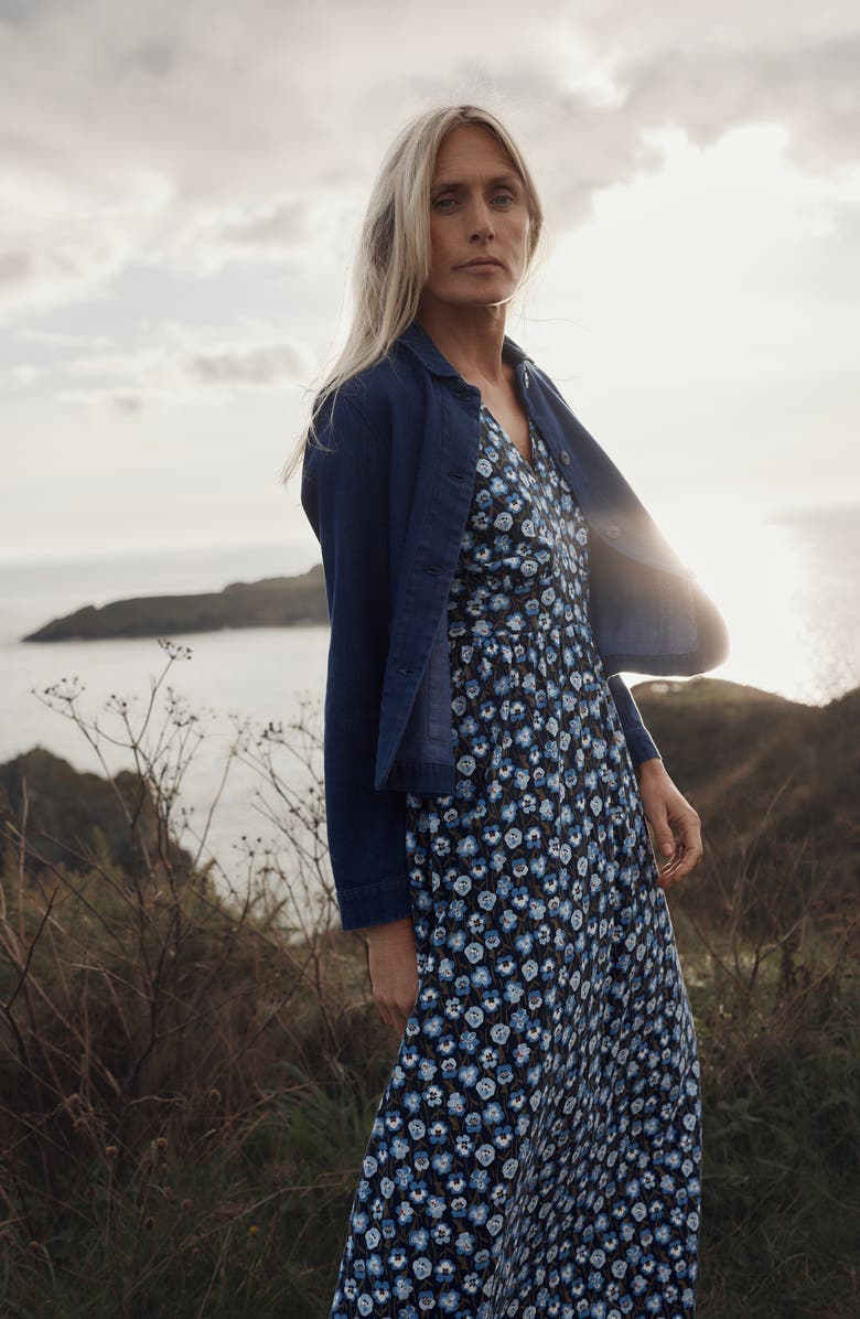 Seasalt Cornwall Chateaux Floral Maxi Dress, Alternate, color, Pressed Pansies Sail