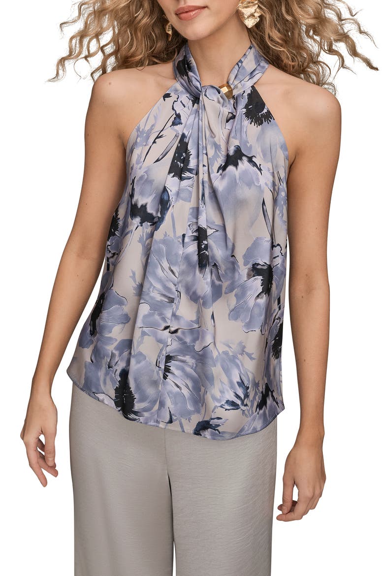 Floral Print Halter Top, Main, color, VAPOR/ TEMPEST MULTI