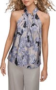 Donna Karan New York Floral Print Halter Top