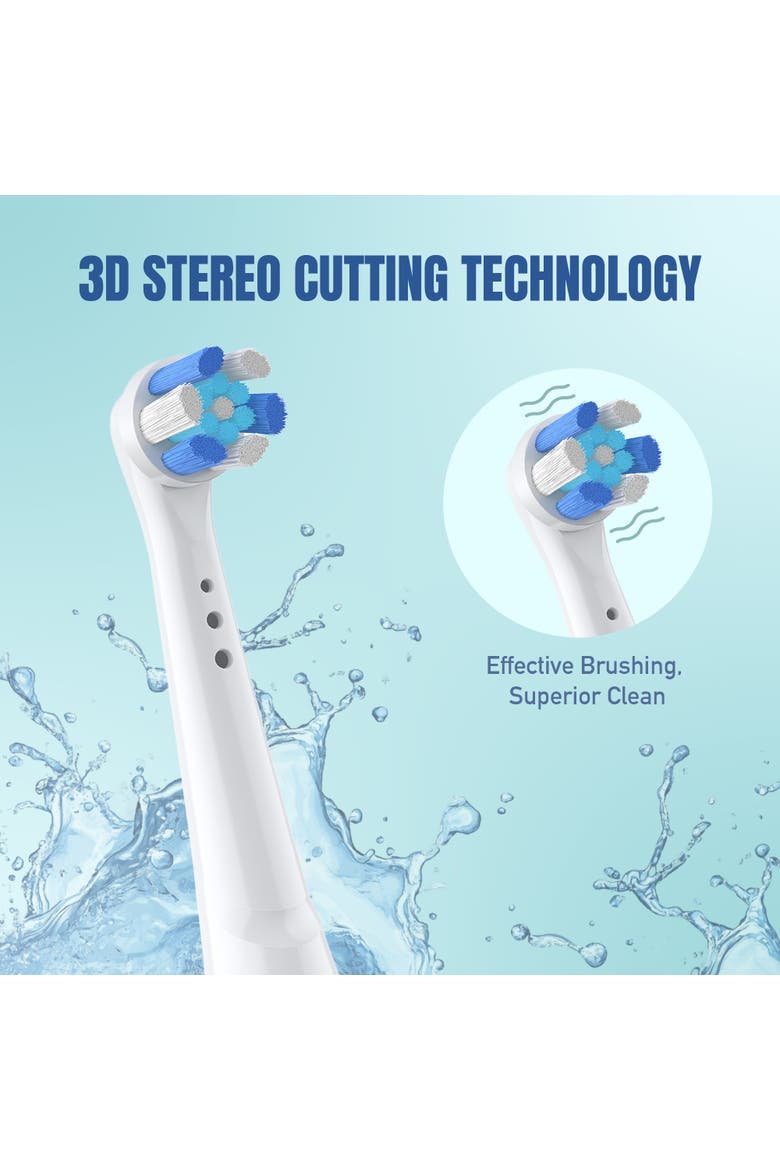 4-Pack Replacement Brush Heads Compatible with Oral-B iO Series 2-10, Alternate, color, White