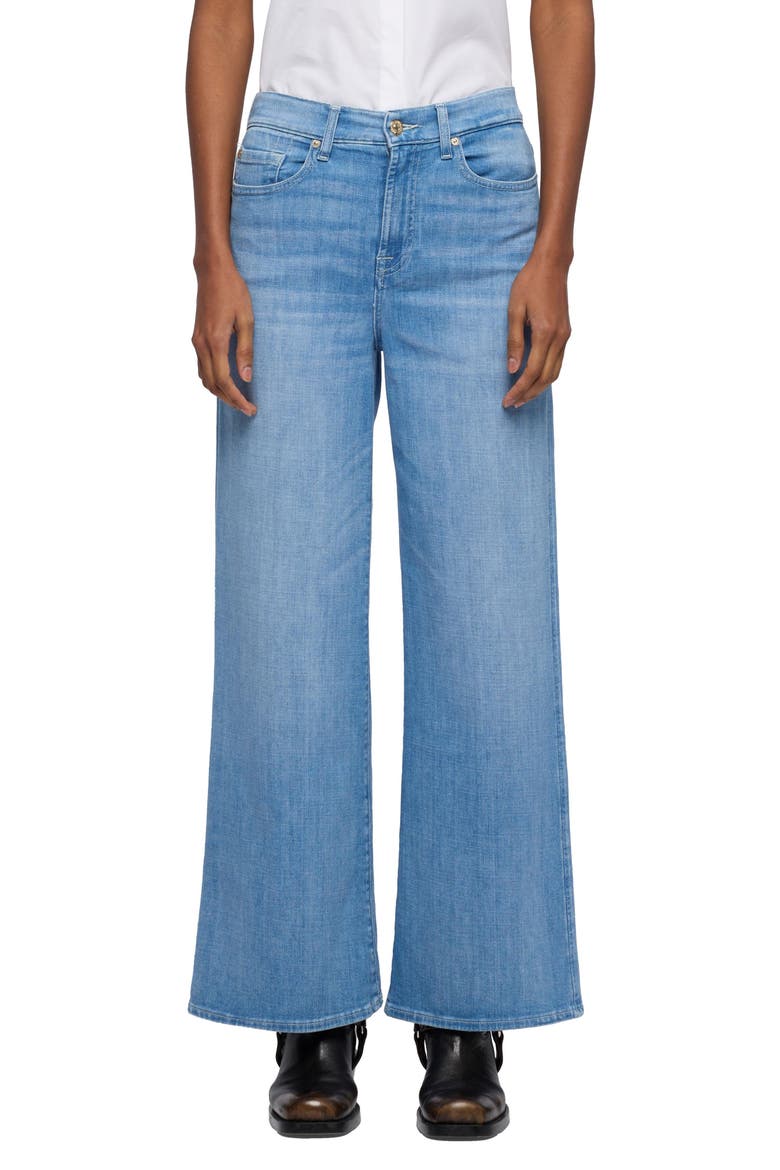 Lotta High Waist Ankle Wide Leg Jeans, Main, color, GLISTEN