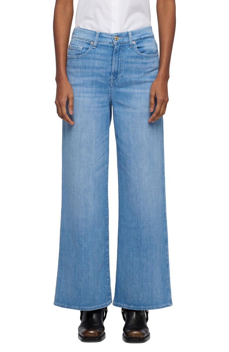 7 For All Mankind Lotta High Waist Ankle Wide Leg Jeans, Main, color, Glisten