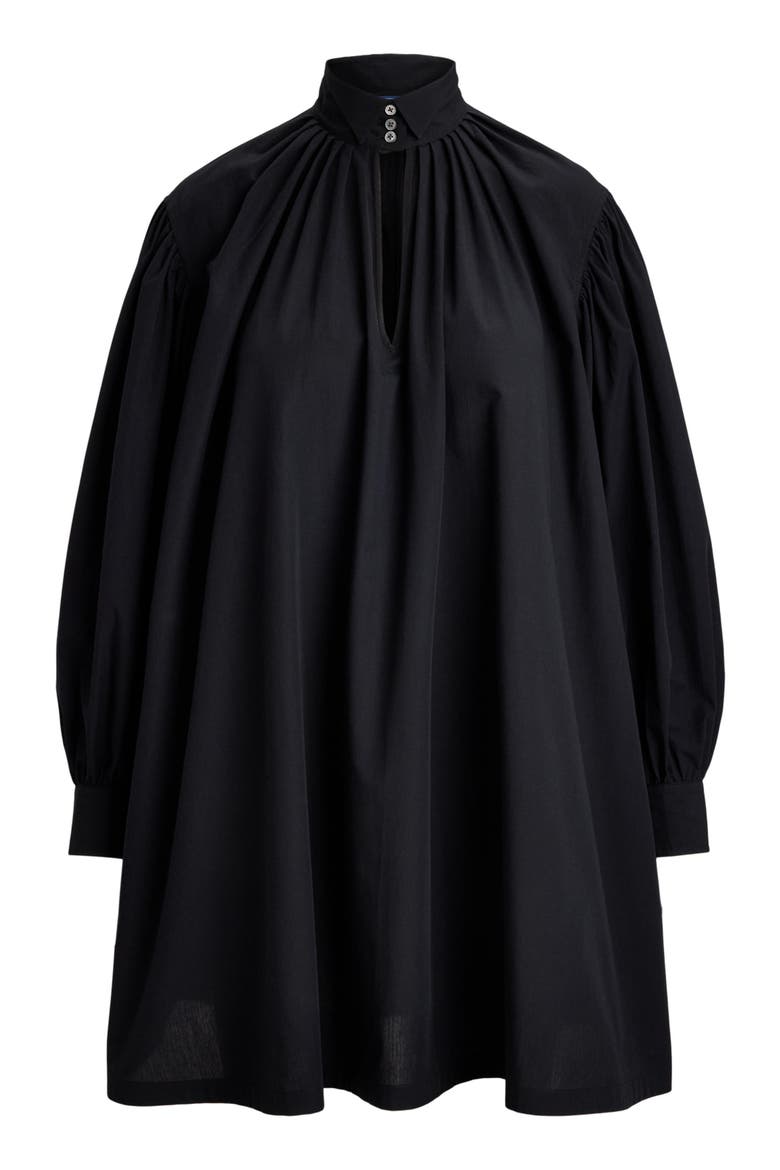 Long Sleeve Cotton Minidress, Alternate, color, BLACK
