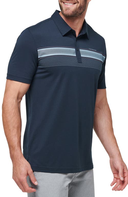Travismathew State Of The Art 2.0 Chest Stripe Polo In Blue
