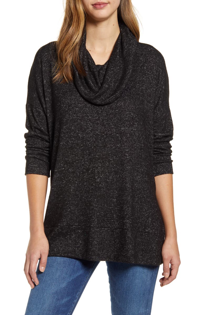 Loveappella Cowl Neck Long Sleeve Top, Main, color, 