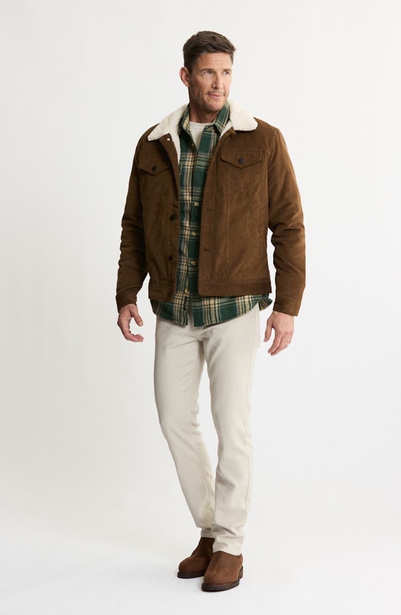 JACHS Faux Shearling Lined Trucker Jacket, Alternate, color, Khaki