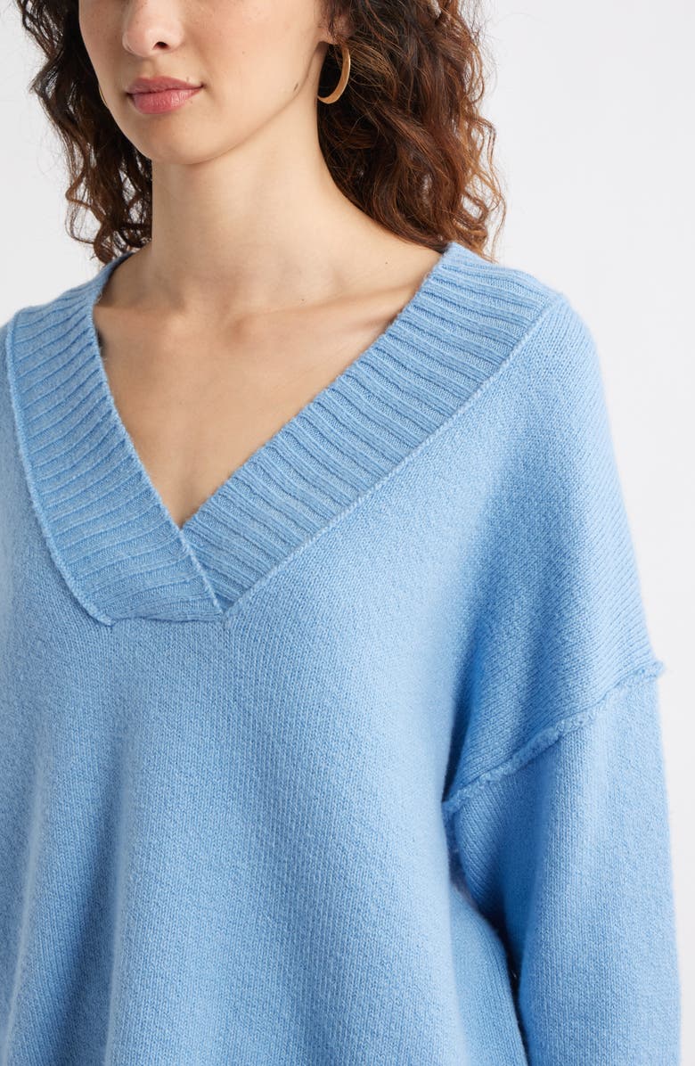 Treasure & Bond Slouchy V-Neck Sweater, Alternate, color, Blue Topsail