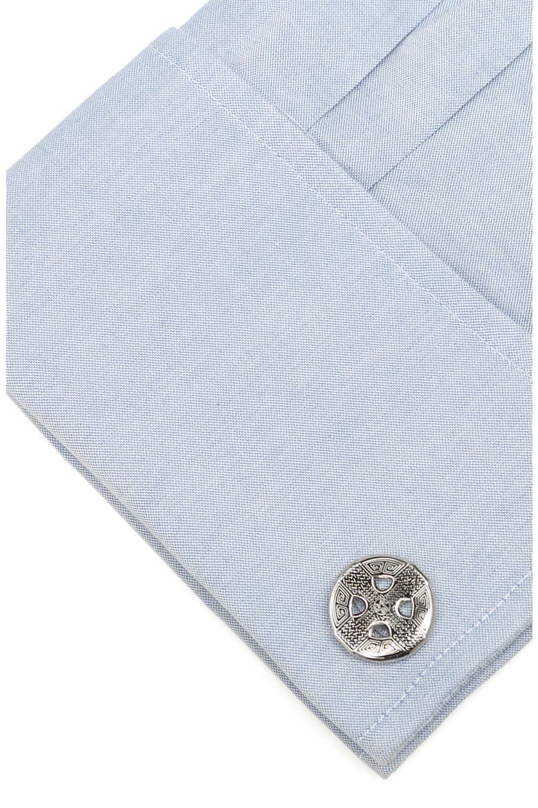 Celtic Cross Cuff Links, Alternate, color, BLACK