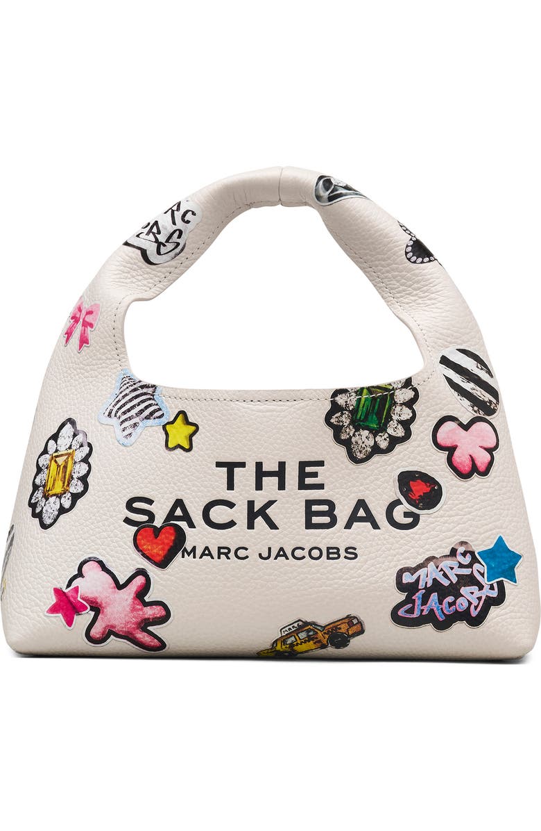Marc Jacobs The Mini Sack Sticker Leather Top Handle Bag, Main, color,