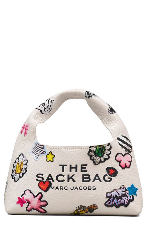 The Mini Sack Sticker Leather Top Handle Bag