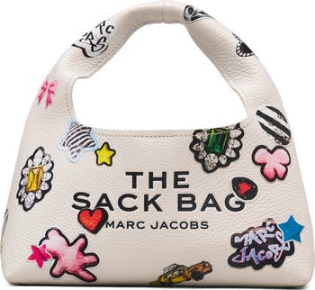 Marc Jacobs The Mini Sack Sticker Leather Top Handle Bag