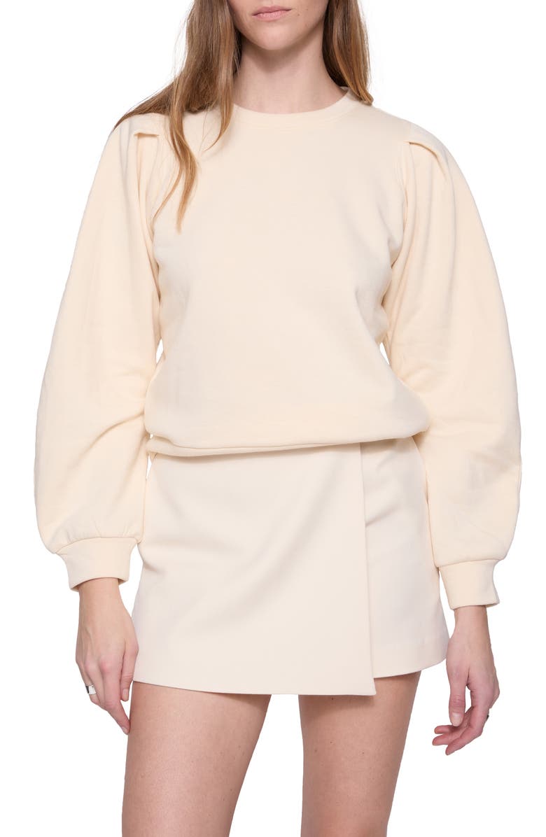 Rebecca Minkoff Charli Pleat Sleeve Sweatshirt, Main, color, 