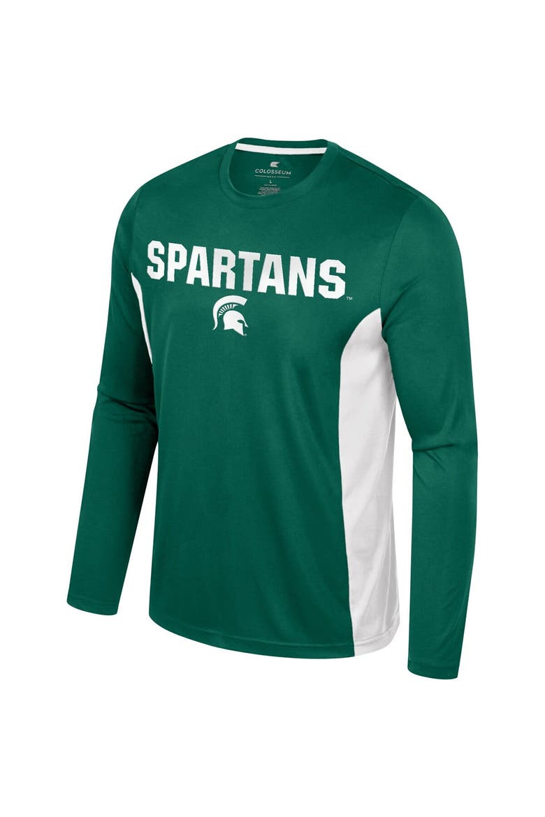 Men's Colosseum Green Michigan State Spartans Warm Up Long Sleeve T-Shirt, Alternate, color, Green
