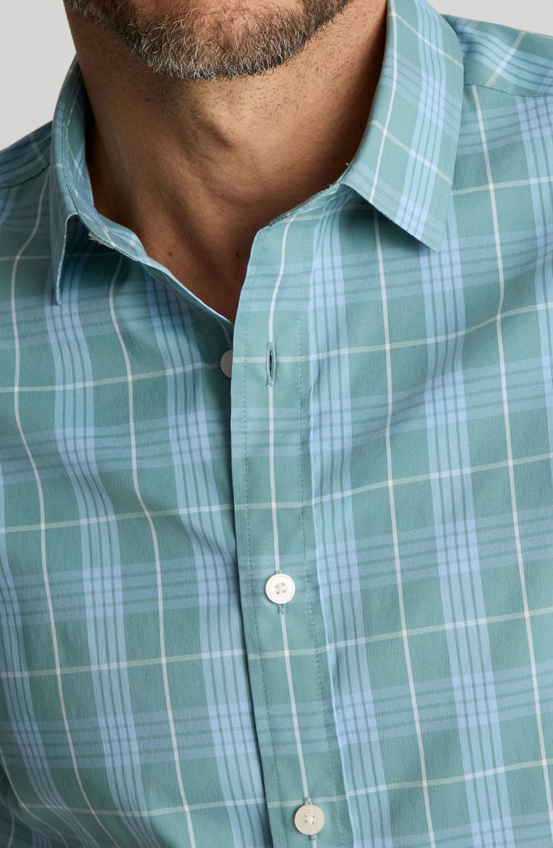 UNTUCKit Lancaster Plaid Performance Button-Up Shirt, Alternate, color, Green Blue