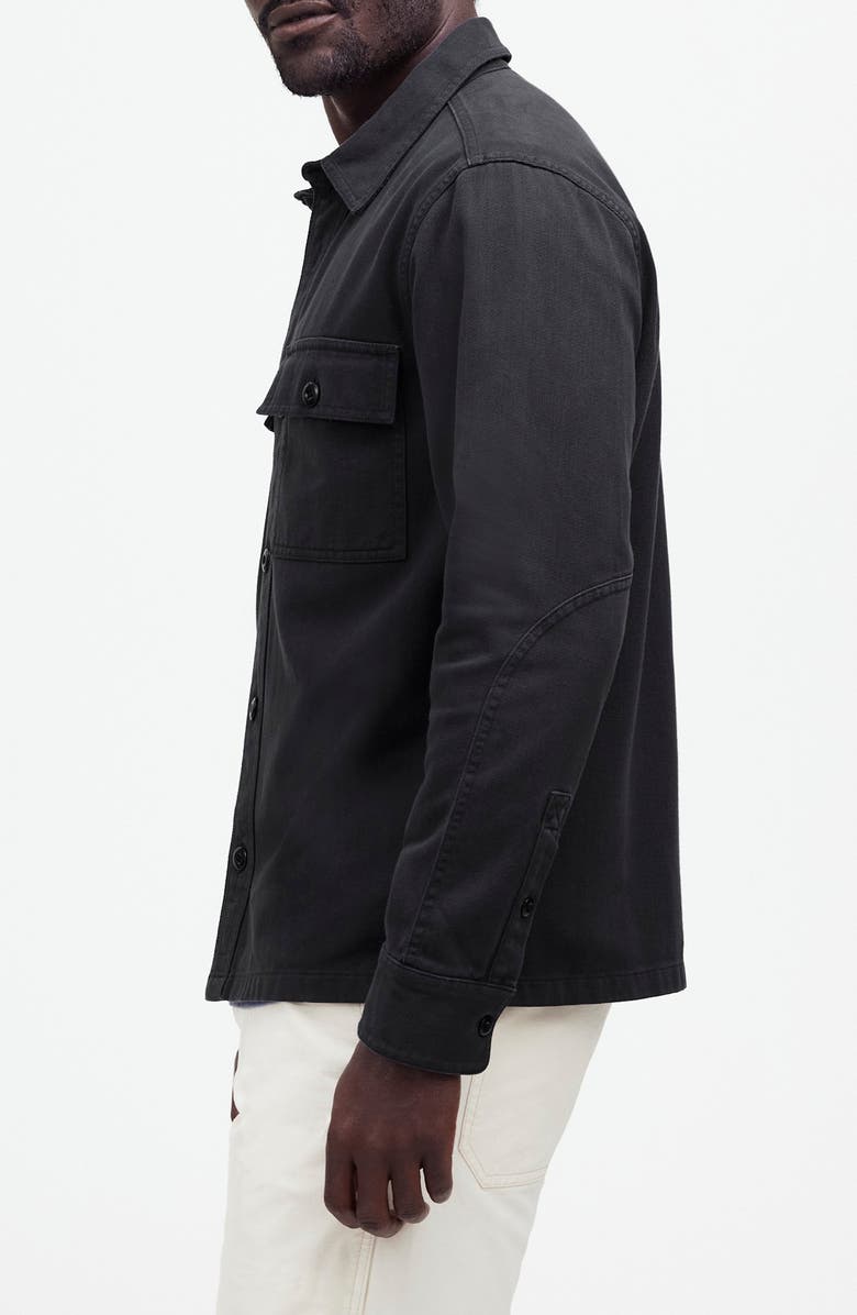 Madewell Garment Dyed Straight Hem Work Shirt, Alternate, color, Black Coal