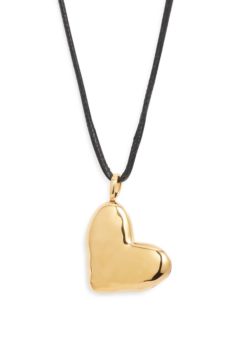 Heart Locket Cord Necklace, Main, color, 18K GOLD VERMEIL