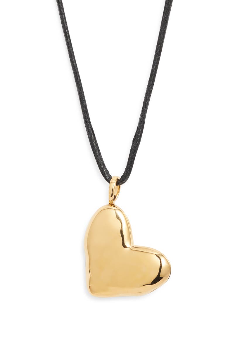 Monica Vinader Heart Locket Cord Necklace, Main, color, 18K Gold Vermeil