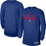 Nike Men's Nike Royal Philadelphia 76ers 2025/26 On-Court Flare Dri-FIT Practice Long Sleeve Tri-Blend T-Shirt
