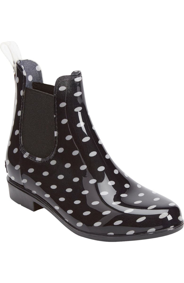 Comfortview The Uma Rain Boot, Main, color, Black Dot