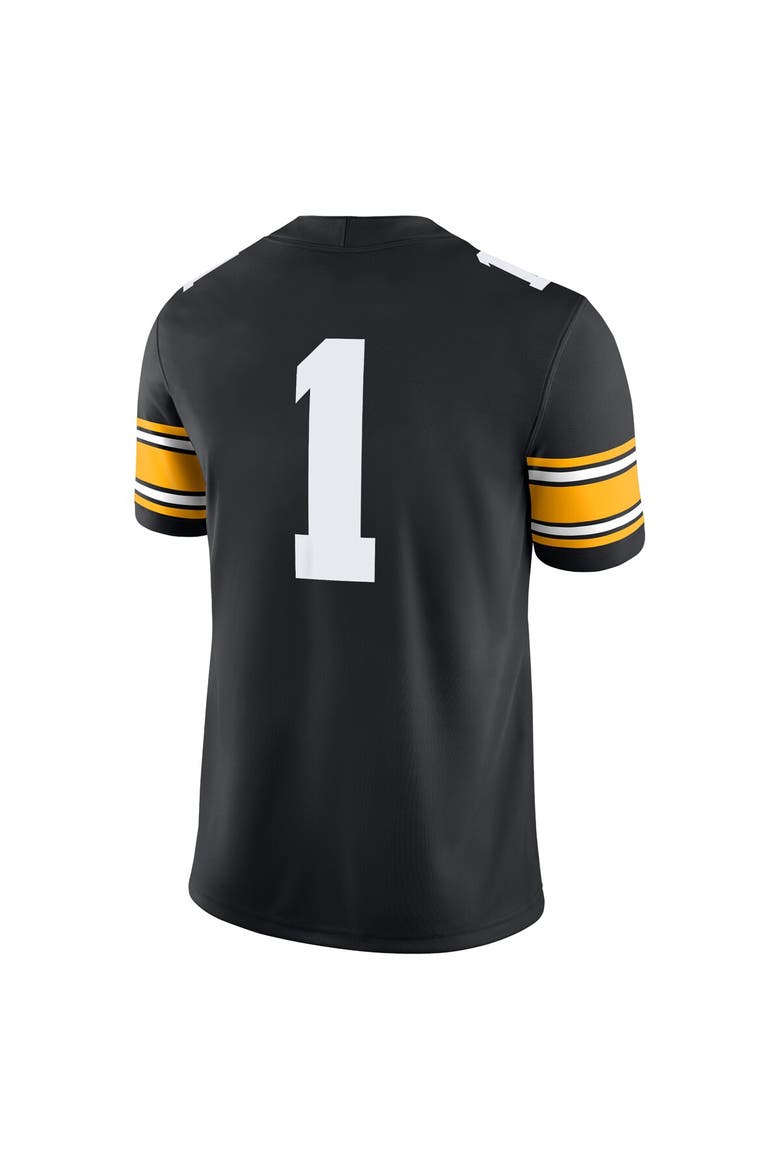 Men's Nike #1 Black Iowa Hawkeyes Game Jersey, Alternate, color, Black