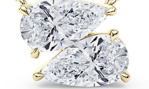 Hautecarat Lab Grown Diamond Twin Pear Cut Pendant Necklace