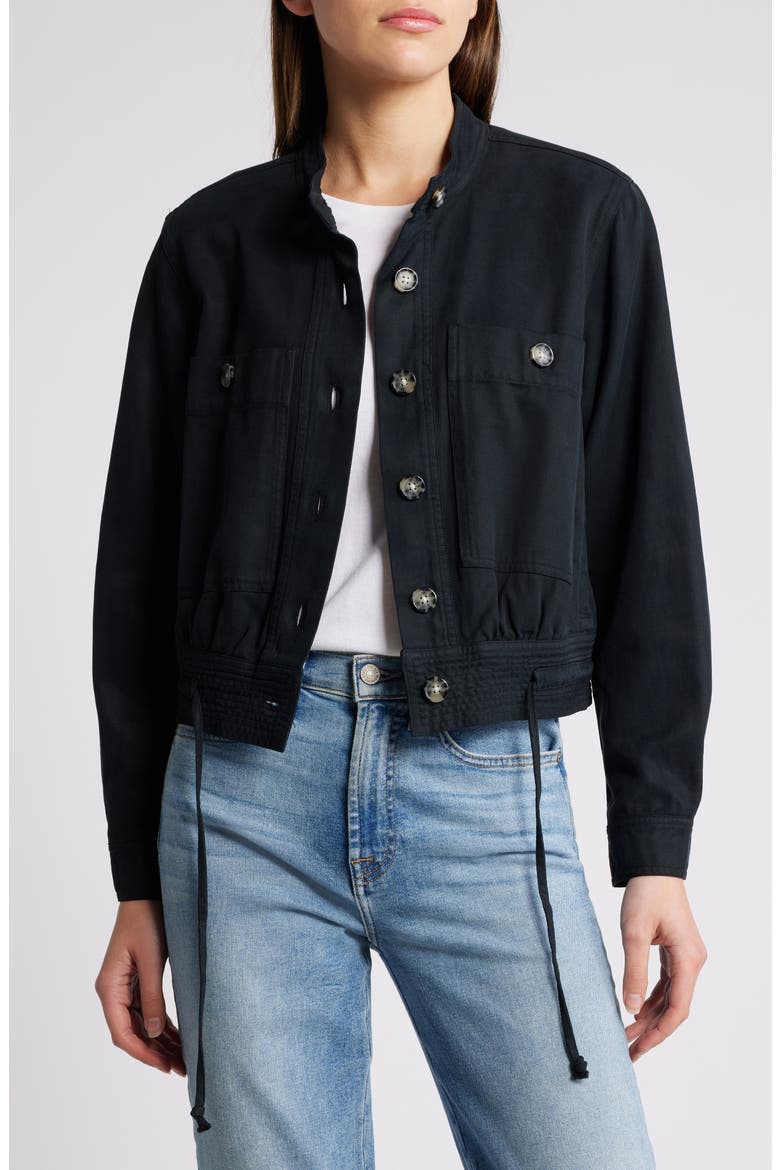 Alma Cotton Blend Jacket, Main, color, BLACK