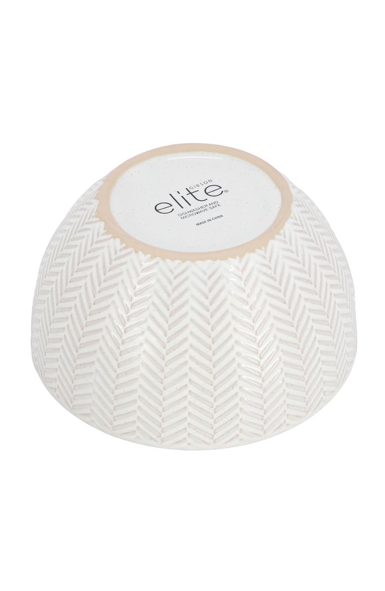 Gibson Elite Earlhart 2 Piece 6 Inch Ribbed Stoneware Cereal Bowl Set, Alternate, color, White