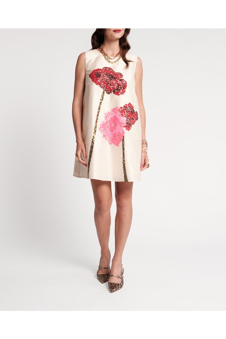 Alice Shift Dress Poppy, Main, color, Oyster/Multi