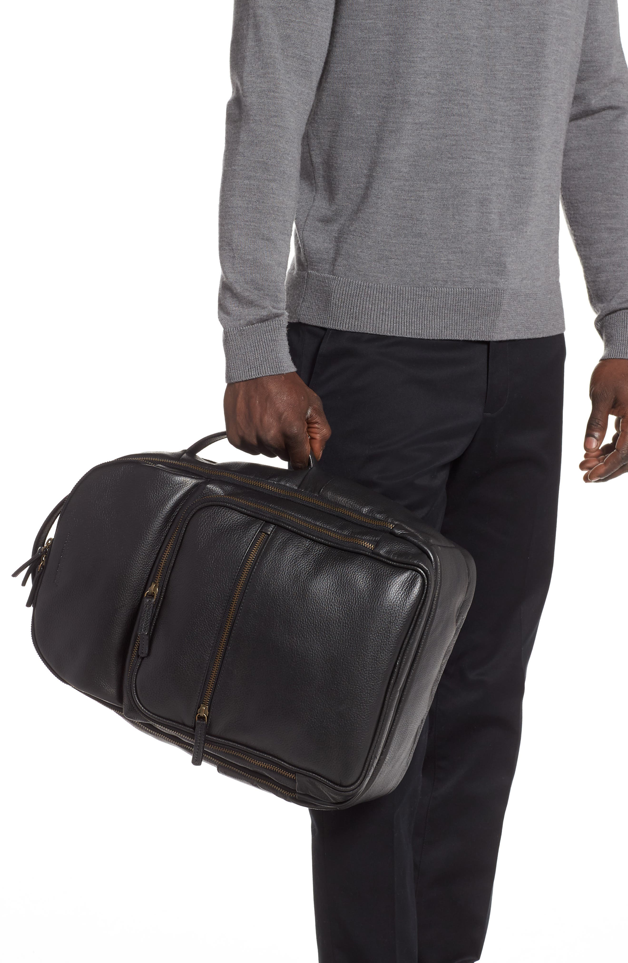 Johnston & Murphy Leather Backpack, Alternate, color, 