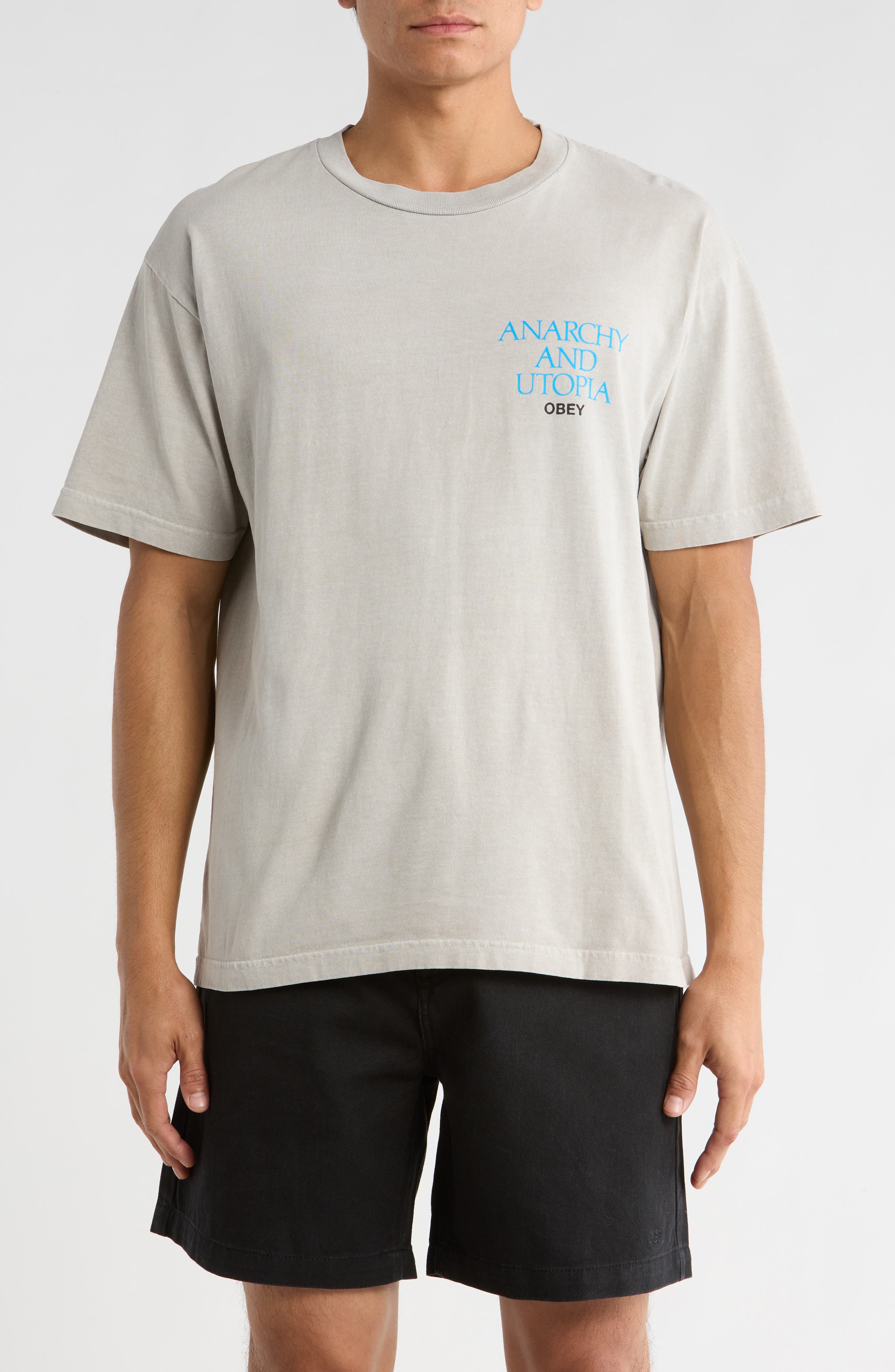 Obey Anarchy & Utopia Graphic T-Shirt