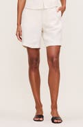 DL1961 Taylor High Waist Mid Thigh Linen Trouser Shorts
