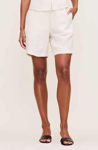 DL1961 Taylor High Waist Mid Thigh Linen Trouser Shorts