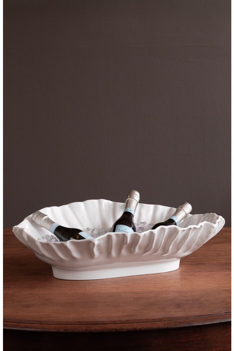 Vida Bloom Large Oval Bowl, Alternate, color, White