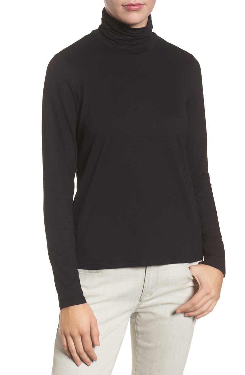 Eileen Fisher Scrunch Neck Top, Main, color, 