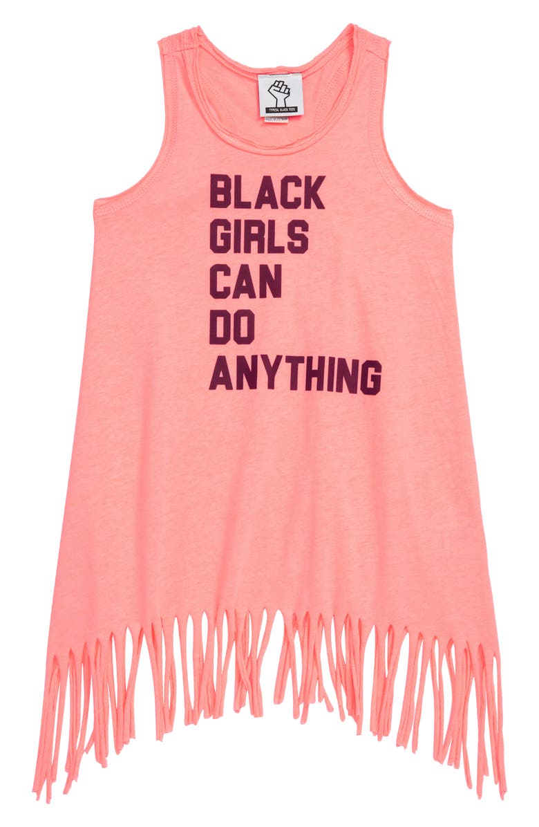 Typical Black Tees Kids' Black Girls Can Do Anything Fringed Graphic ...
