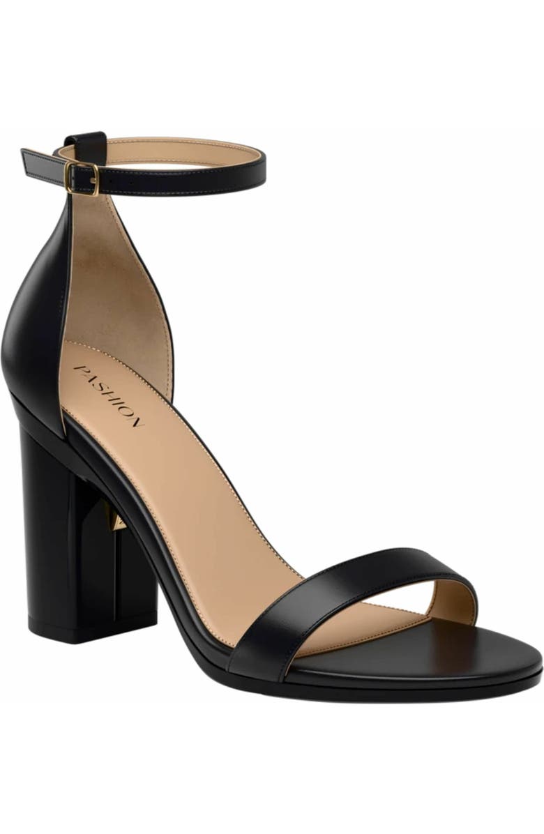 Pashion Footwear The Pashionista 4" Block Heel, Main, color, Coal Leather