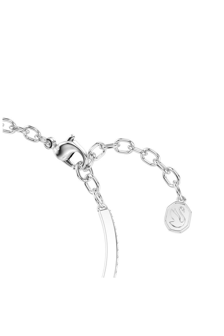 Symbolica Swarovski Dancing Crystal Horseshoe Bangle Bracelet, Alternate, color, SILVER/ BLUE