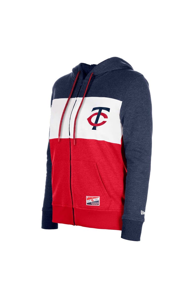 New Era Women's New Era Navy Minnesota Twins Color Block Full-Zip Hoodie Jacket, Alternate, color, Navy