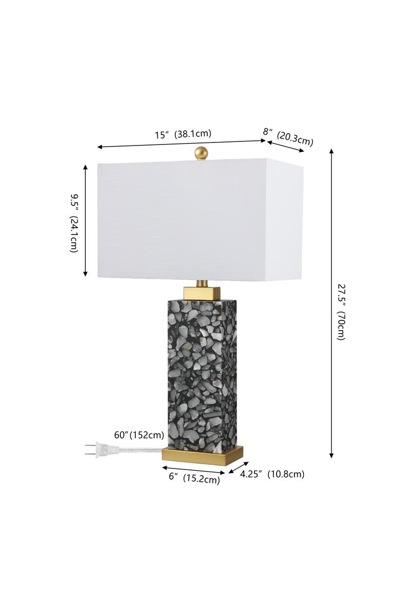 JONATHAN Y Elizabeth 27.5" Contemporary Coastal Alabaster LED Table Lamp, Alternate, color,