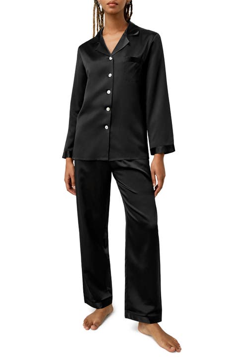 Women's Full Length Silk Pajamas Set