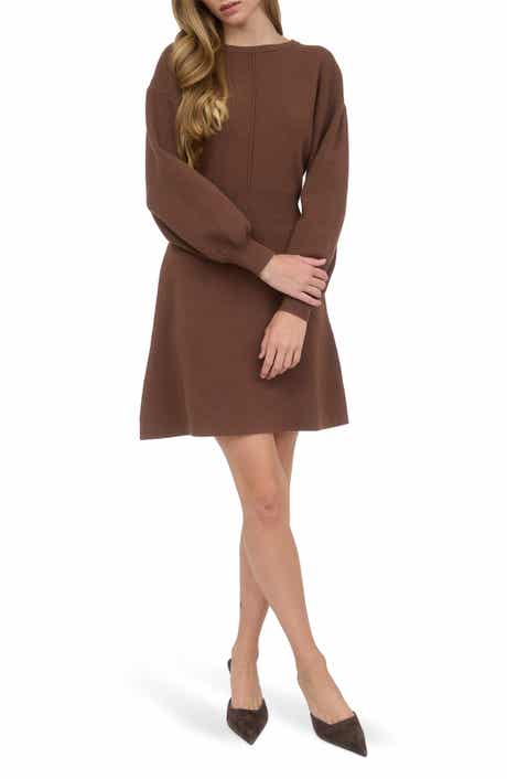 AUGUST SKY Tie Back Long Sleeve Minidress