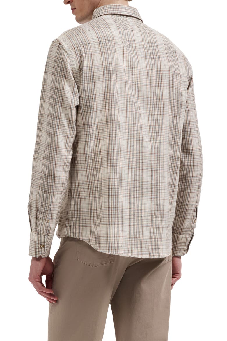 Karl Plaid Long Sleeve Cotton Shirt, Alternate, color, CAMEL