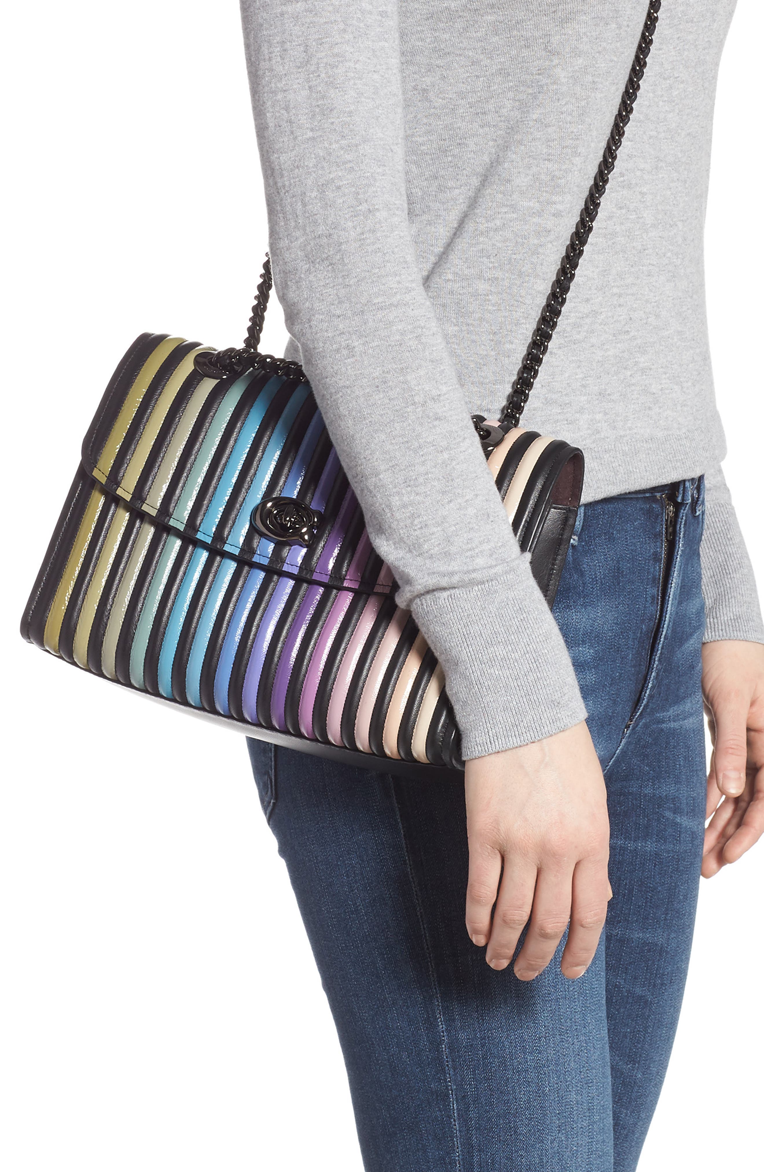 COACH Parker Ombré Quilting Leather Top Handle Shoulder Bag, Alternate, color, 