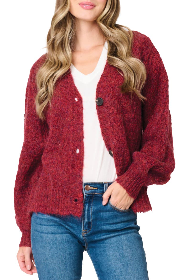 Gigi Cable Knit Cardigan, Main, color, MAUVE