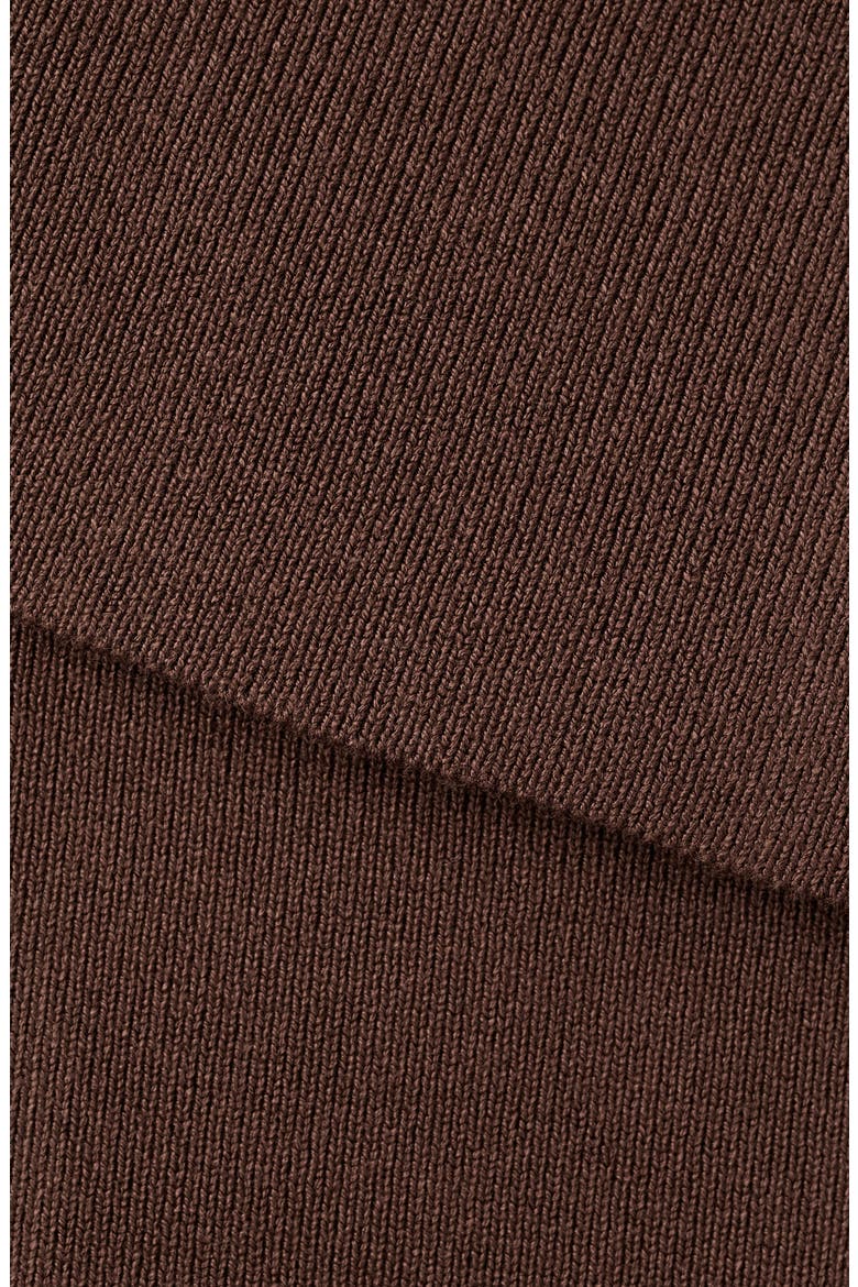 Off the Shoulder Rib Top, Alternate, color, CHOCOLATE